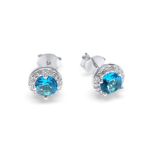 Σκουλαρίκια με πέτρες Zircon και Aquamarine