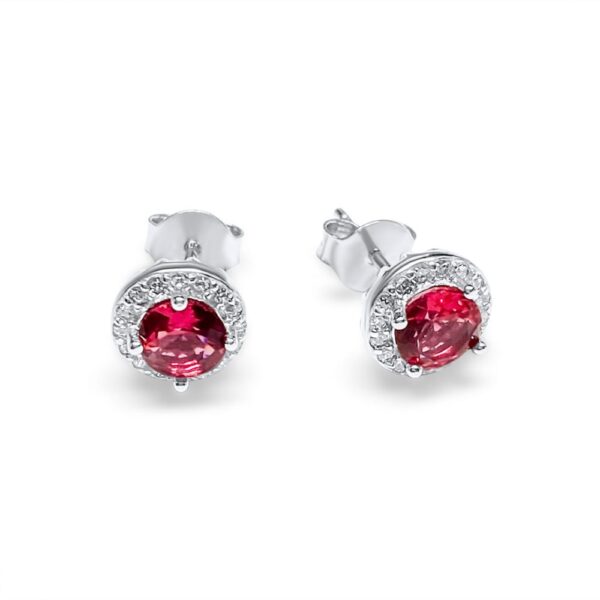 Σκουλαρίκια με πέτρες Zircon και Ruby