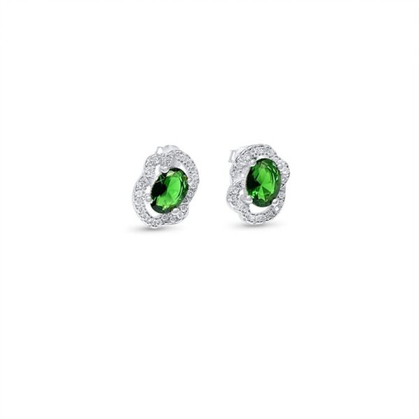 Σκουλαρίκια με πέτρες Zircon και Emerald